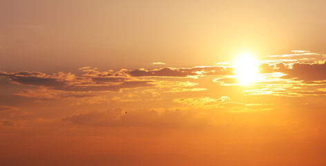 Sky with clouds at sunset.