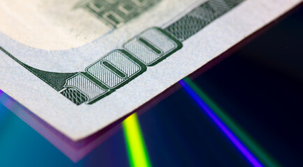Close-up of one hundred dollar bill.