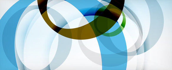 Obraz premium Ring geometric shapes, o letter repetition wallpaper. Abstract background for business or technology presentations, internet posters or web brochure covers