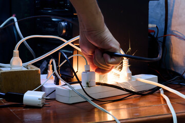Short-circuiting can cause arcing while the plug is being plugged in, the use of plugs or wires is...