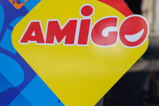 amigo logo text and sign brand part of fdj la francaise des jeux in french windows dealer store