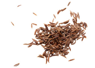Caraway seeds isolated on a white background.