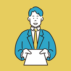 人物　ビジネス　名刺交換　営業　テレワーク