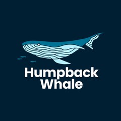 humpback whale logo vector icon illustration