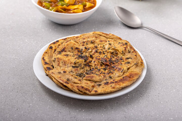 Lachha paratha or chur chur naan with chilli paneer