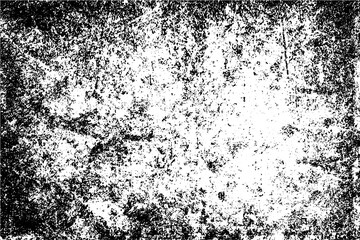 Grunge background black and white. Texture of chips, cracks, scratches, scuffs, dust, dirt. Dark monochrome surface. Old vintage vector pattern