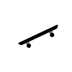 black thin line skateboard icon. simple stroke 