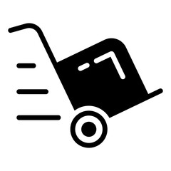 A solid design, icon of luggage cart