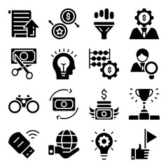 Pack of Money Management Glyph Icons