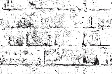 Seamless pattern with abstract brick wall. Vector texture in the grunge style suitable for wallpaper, wrapping paper, fabric. Black and white repeating background with shabby brickwork