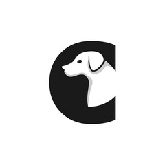 Letter C Dog Logo Design Template Inspiration, Dog Vector, Initial Logo.