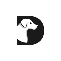 Letter D Dog Logo Design Template Inspiration, Dog Vector, Initial Logo.