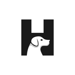Letter H Dog Logo Design Template Inspiration, Dog Vector, Initial Logo.