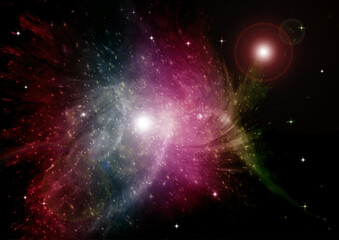 Fototapeta premium galaxy in a free space. 3D rendering