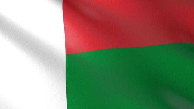 Flag of The Madagascar. Flag's footages are rendered in real 3D software. Perfect for TV, Movies, social, HUD, presentations, webs etc.