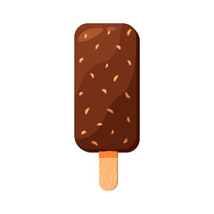 Ice cream flat icon. Ice cream isolated on white background.