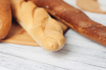 fresh baked loafs in the kitchen bread bin meal
