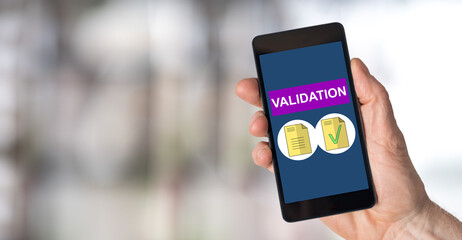 Document validation concept on a smartphone