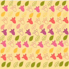 strawberry berry print on a yellow background
