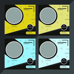 Four Different Colors Social Media Post Design for online Business and Advertising