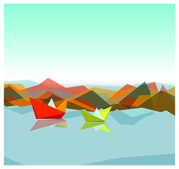 vector image of paper boat illustration