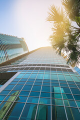 View of the skyscraper from bottom to top