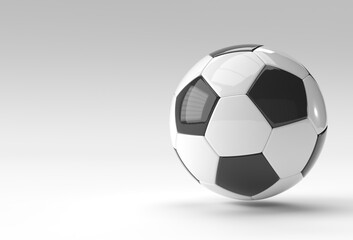 3D Render Football Illustration, Soccer Ball with White Background