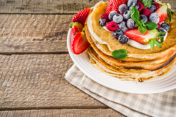 Sweet crepes with berries
