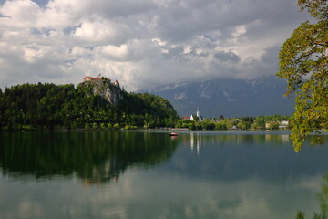 Fototapeta na wymiar Bled lake and landscape around, Slovenia