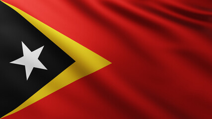Large Flag of East Timor fullscreen background in the wind