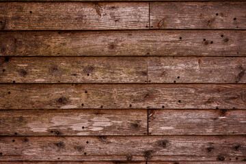 Fototapeta premium Background image of brown wood grain with scratches