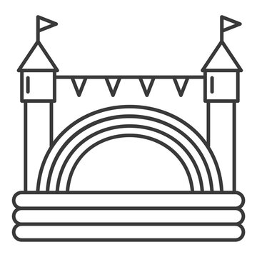 recommend clip art: Bouncy castle outline icon. Jumping house on kids playground. Vector illustration.