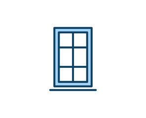 Window flat icon. Single high quality outline symbol for web design or mobile app.  House thin line signs for design logo, visit card, etc. Outline pictogram EPS10
