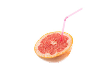 Grapefruit with straw