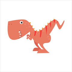 Cute Dino Flat Cartoon Character Vector Template Design Illustration