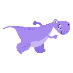 Cute Dino Flat Cartoon Character Vector Template Design Illustration