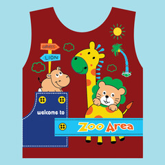 giraffe his friends having fun cartoon 