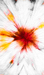  White Printed Tie. Ink Boho Soft Background.