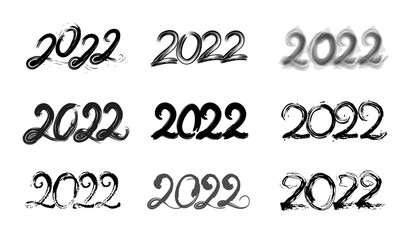2022 - holiday number collection. Use it for card, banner or logo creation.