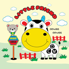 cow playing his little friend cartoon 