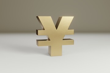 3D Japanese Yen Symbol - gold