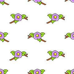 Fototapeta premium Colored seamless pattern. Cartoon style. Hand drawn. Vector illustration isolated on white background. For walpaper, poster, banner.