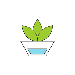 Flowerpot icon isolated on white background. Vector illustration
