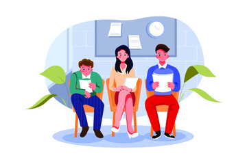 Business people waiting for job interview