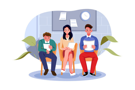 Business people waiting for job interview
