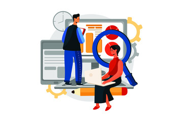 Web Analytics Vector Illustration concept. Flat illustration isolated on white background.