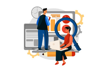 Web Analytics Vector Illustration concept. Flat illustration isolated on white background.