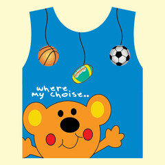 bear choosing his favorite sportcartoon vector 