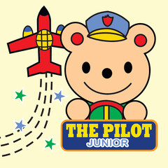 bear becomes great junior pilot cartoon 