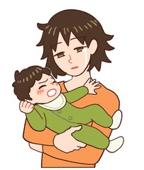 ギャン泣きする赤ちゃん、産後うつのお母さん